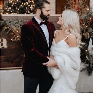 Sissely for wedding bridal Faux fur Scarf size os